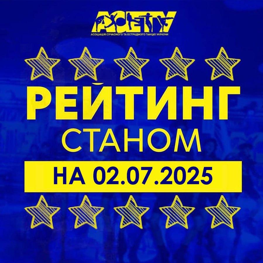 Рейтинг танцорів АСЕТУ на 02.07.2025 р.