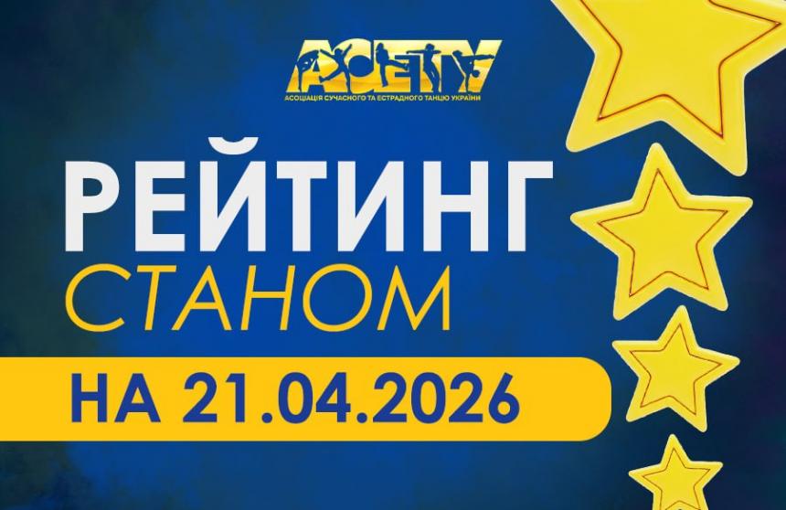 Рейтинг танцiвникiв АСЕТУ на 21.04.2026 р.