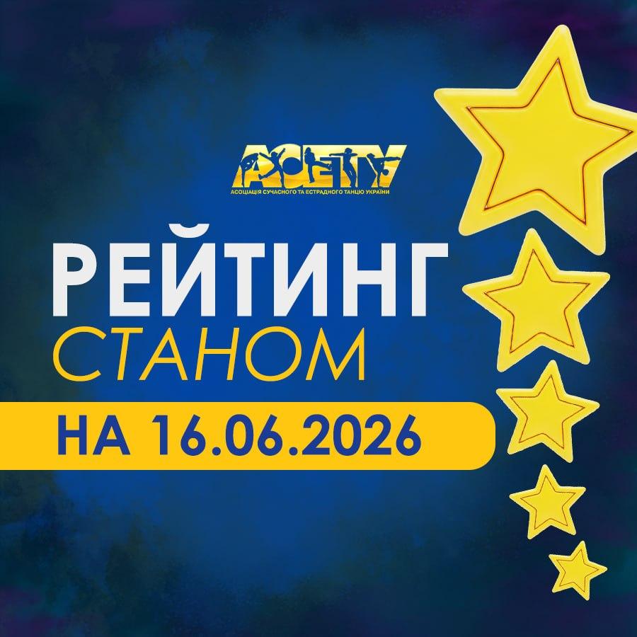Рейтинг танцiвникiв АСЕТУ на 16.06.2026 р.